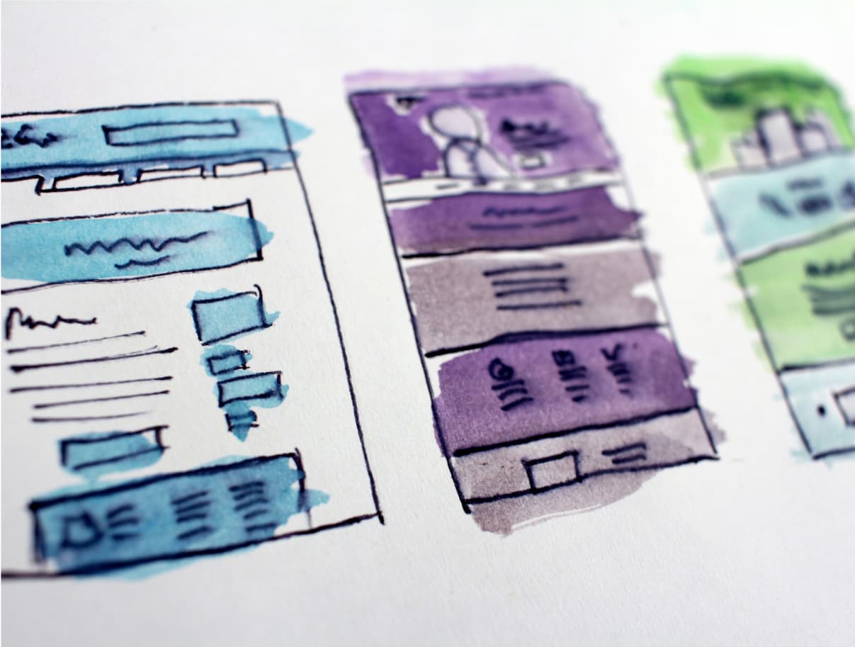 Image of page layouts drawn in a sheet